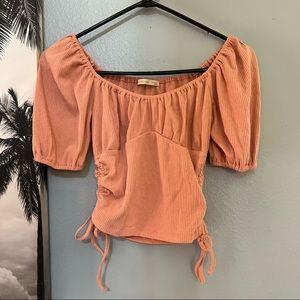 Cute Peach Top with Tie Sides